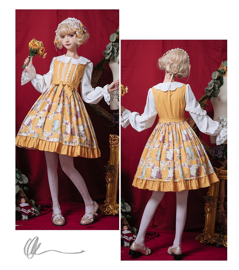 US$ 62.99 - Hanweika -Spring Cane- Sweet Casual Lolita JSK Jumper Dress -  m.lolitaknot.com
